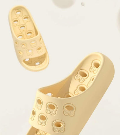 Cartoon Shower Shoes for Women Men Quick Drying Non Slip Slides with Cushioned Soft Sole Pool Spa Dorm Bathroom Slippers