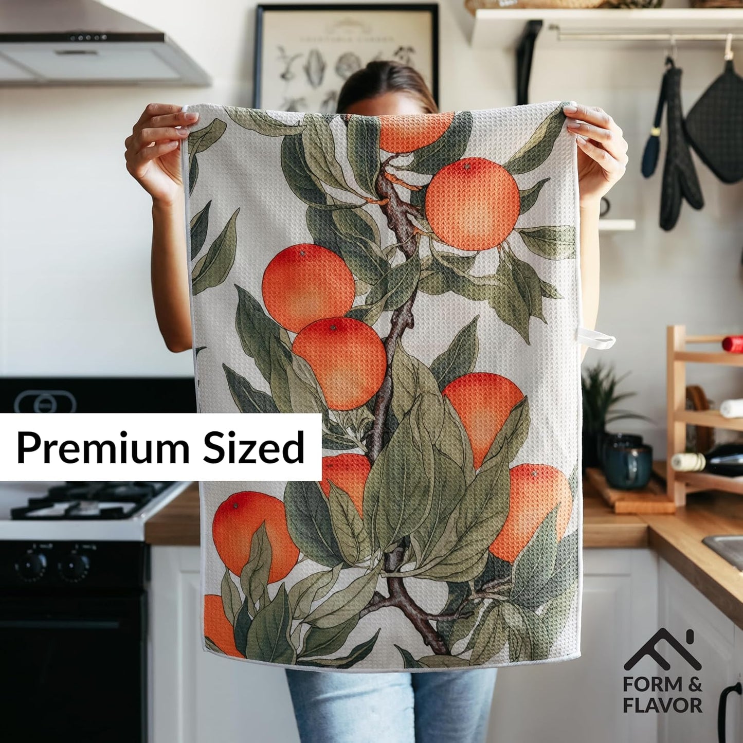 2-Pack Citrus Chic GridFibe™ Waffle Kitchen Towels - Lemon Pattern Kitchen Towels - Super Absorbent, Quick-Dry Magic, Decorative Dish Cloths - 18" x 30" - 2 Count