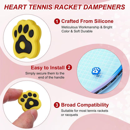 Tennis Racket Dampener, Cute Vibration Dampener Shock Absorber Funny Tennis Soft Silicone Accessory