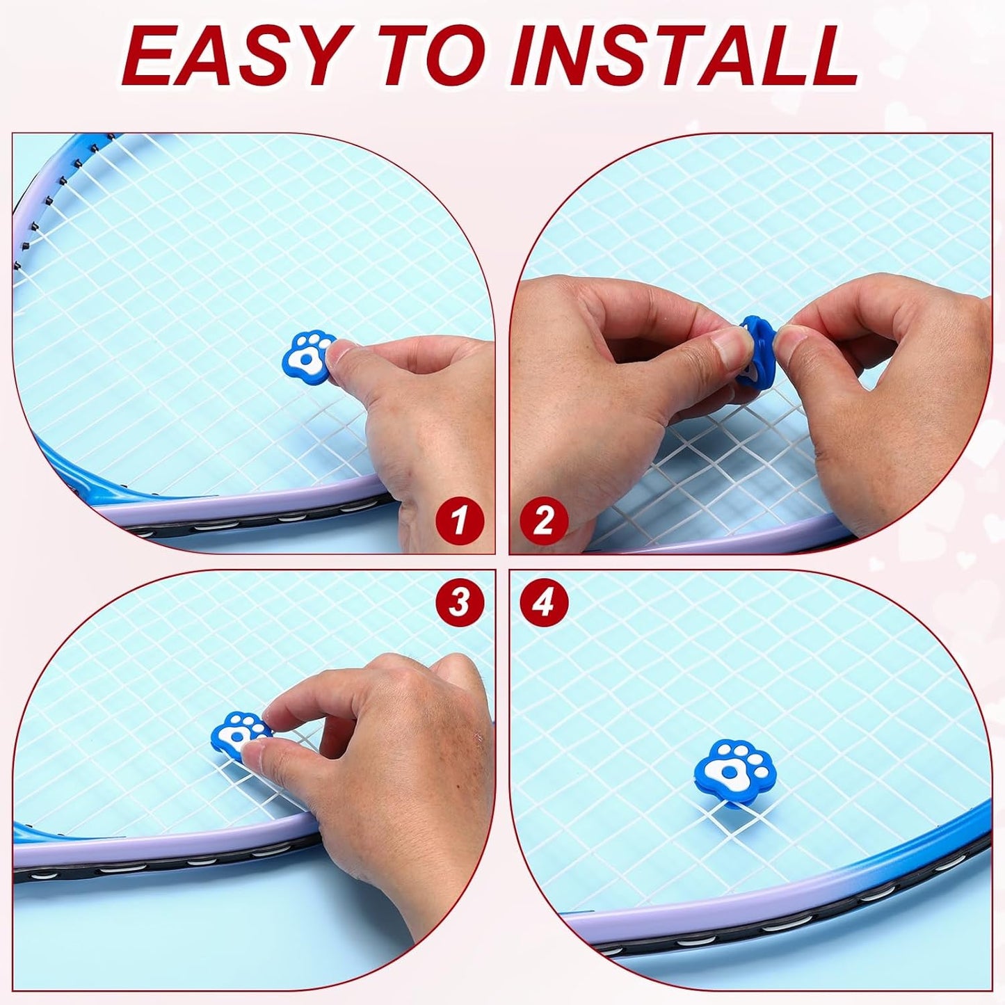 Tennis Racket Dampener, Cute Vibration Dampener Shock Absorber Funny Tennis Soft Silicone Accessory
