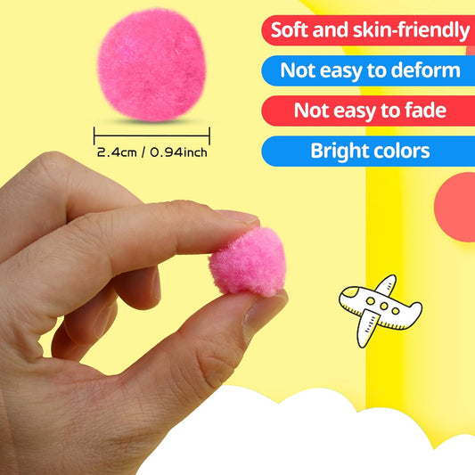 Pom Poms 160 Pcs, Pom Poms 1 Inch, 4 Colors Bulk, Yellow Series | Pom Poms for Crafts, for Home and Class Creative Activities, Home Decoration, DIY Arts and Crafts