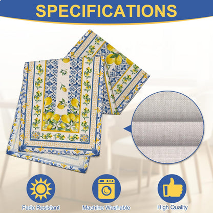 Lemon Table Runner 13x72 inch, Spring Summer Decor for Table, Home - Farmhouse Mediterranean Lemon Party Decroations