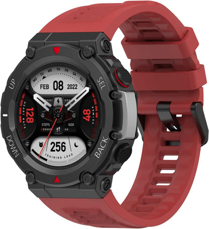 Band with Case for Amazfit T-Rex 2 Watch, Hard PC Protective Bumper Cover Replacement Silicone Watch Strap for Amazfit T Rex 2 Smartwatch Accessory