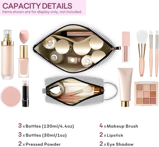 2 PCS Initial Makeup Bags for Women: Cosmetic Bag for Travel Toiletry - Birthday Gifts for 11 12 13 14 15 16 17 18 Years Old Girl Graduation Teacher Gift- Teen Girl Gifts Trendy Stuff - Yellow A
