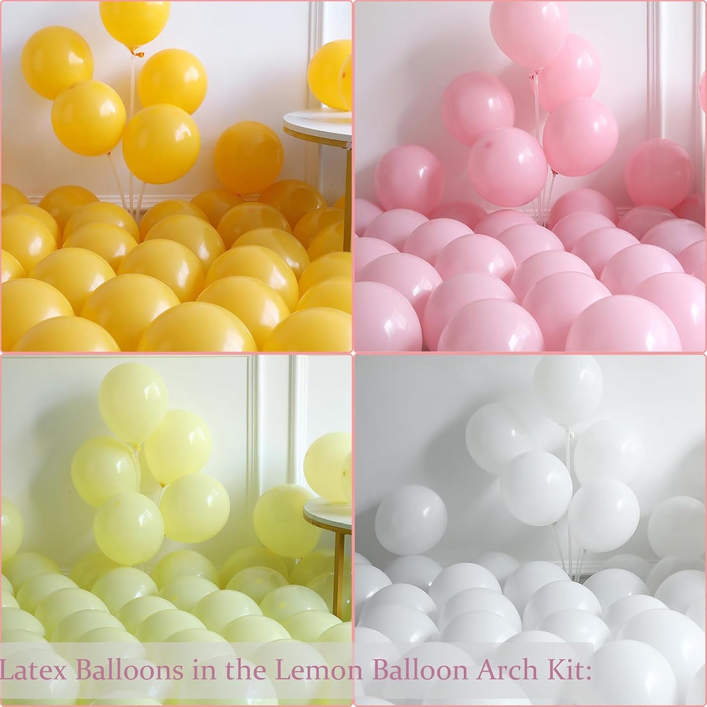 Lemon Balloon Arch Kit with Lemon Balloons for Bachelorette Main Squeeze Bridal Shower Lemon Themed Birthday Decorations (Pink Yellow)