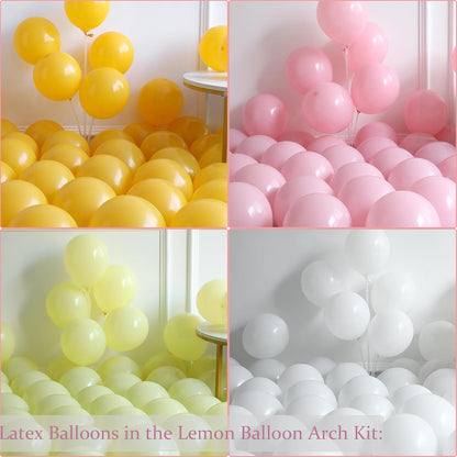 Lemon Balloon Arch Kit with Lemon Balloons for Bachelorette Main Squeeze Bridal Shower Lemon Themed Birthday Decorations (Pink Yellow)