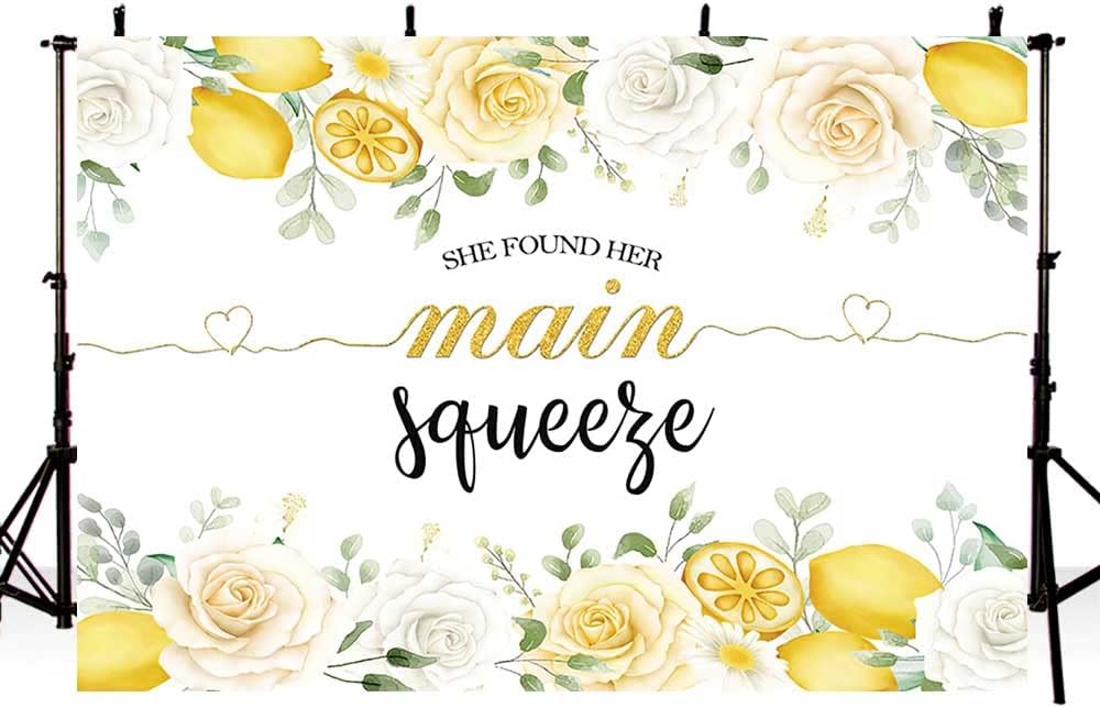 Lemon Bridal Shower Backdrop She Found Her Main Squeeze Bridal Shower Decorations Lemonade Bachelorette Wedding Engagement Decoration Banner 7x5ft