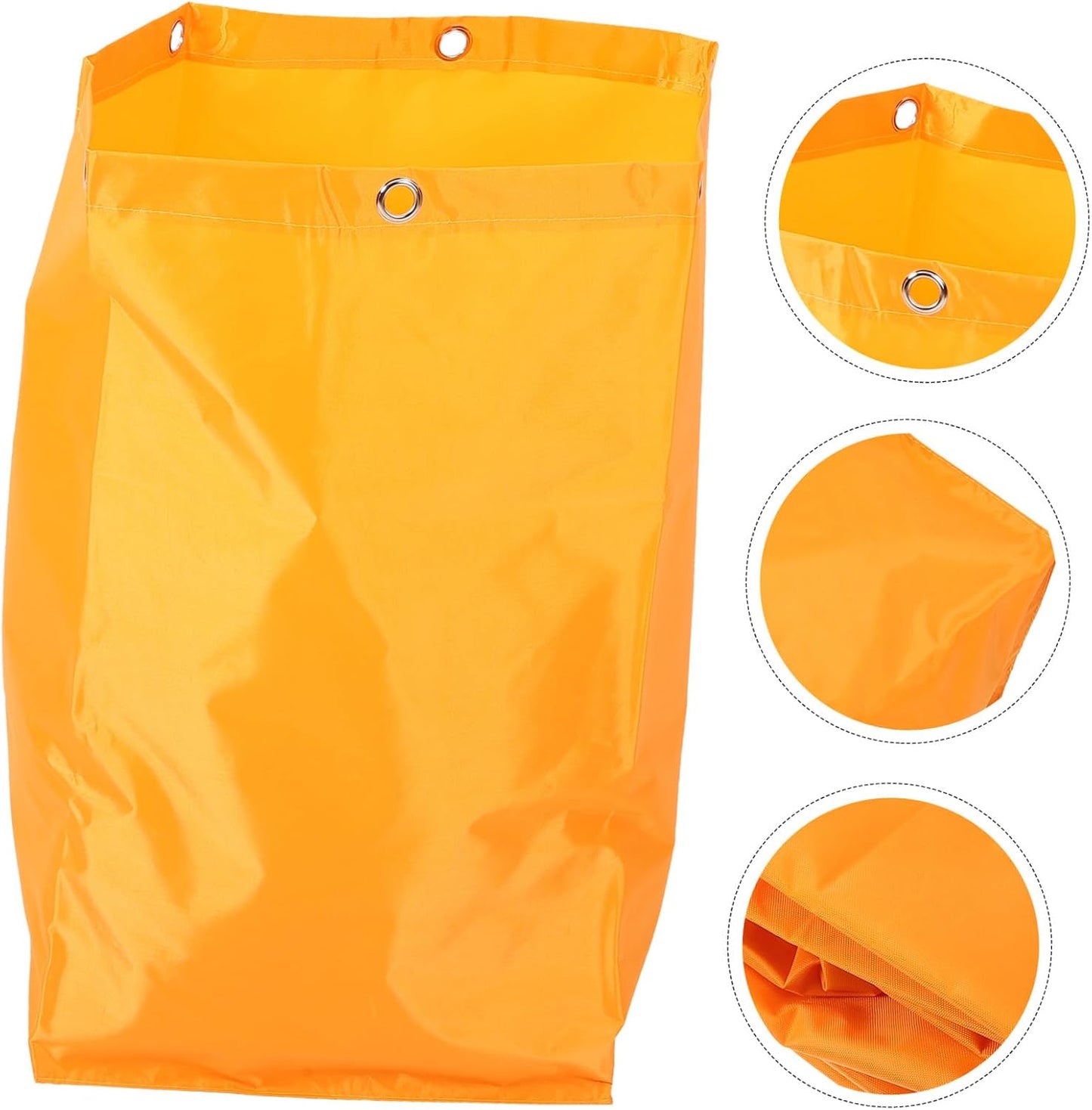 Replacement Janitorial Cart Canvas Bag, High Capacity Thickened Cleaning Supply Organizer for Commercial Housekeeping Carts with Grommets, Sturdy Yellow Cleaning Caddy Pouch