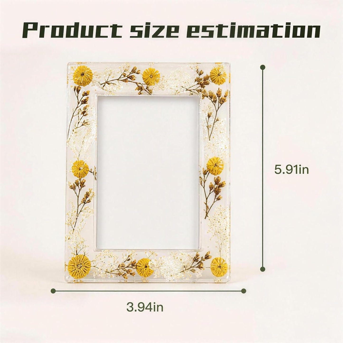 4x6 picture frame, botanical photo frame, pressed flower acrylic frame with dried flowers, decorative tabletop keepsake for home decor