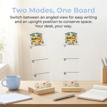 Sticky Note Holder Acrylic Monitor Memo Board Desk Organizers Desk Decor Post It Note Holder Easy Peasy Lemon Squeezy Cute Cartoon Lemon Positive Funny Office Desk Sign