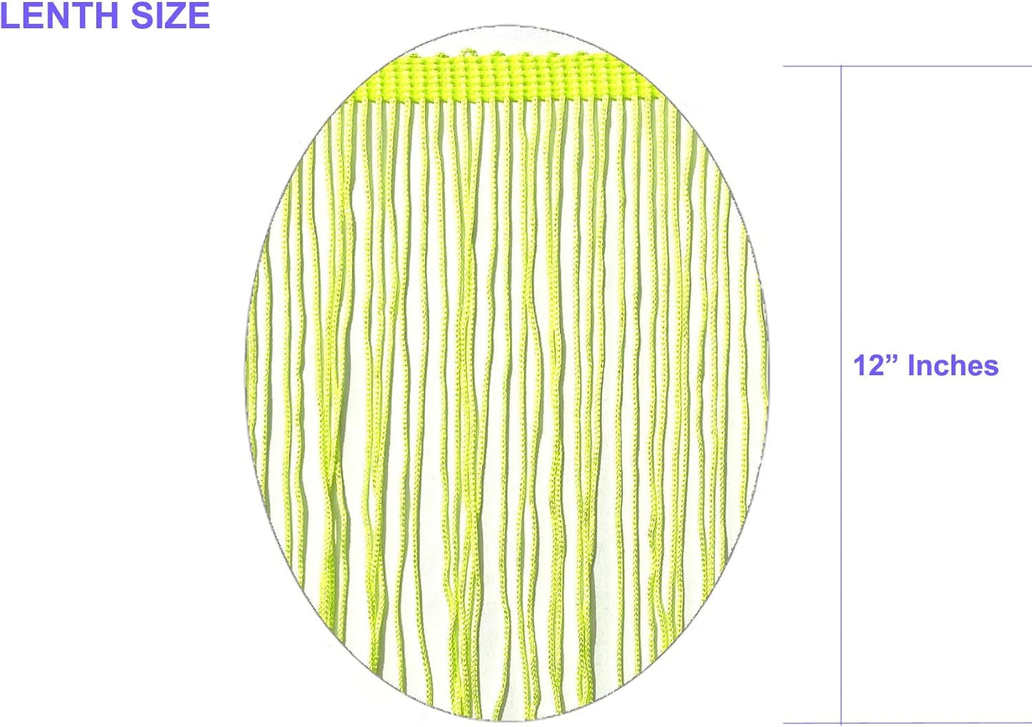 5 Yards of 12" Long Chainette Fringe Thread Yarn Tassel Trim Braid Fringe for Crafts Sewing and Decor-Neon Yellow