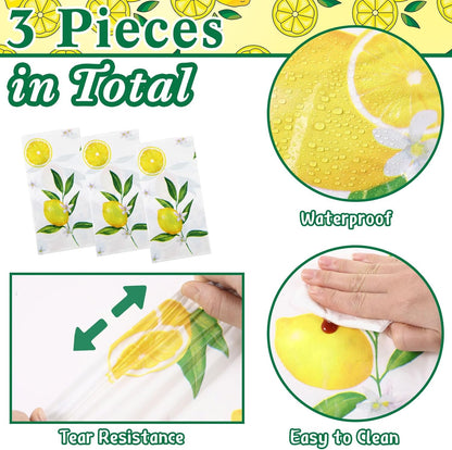 3 Pcs Lemon Tablecloths Plastic Yellow Table Covers 54 x 108 Inch Disposable Rectangular Lemonade Table Cloth for Spring Summer Wedding Lemon Theme Birthday Party Decorations Supplies