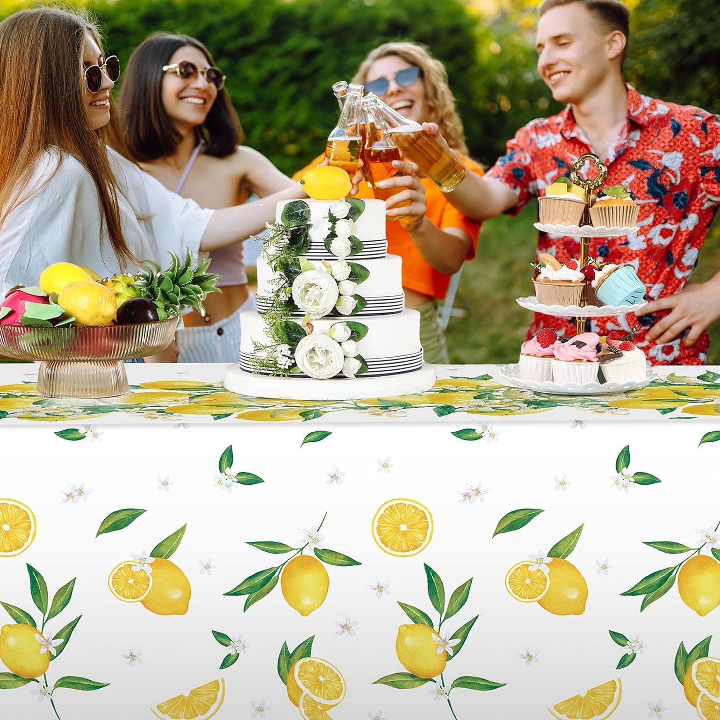 3 Pcs Lemon Tablecloths Plastic Yellow Table Covers 54 x 108 Inch Disposable Rectangular Lemonade Table Cloth for Spring Summer Wedding Lemon Theme Birthday Party Decorations Supplies