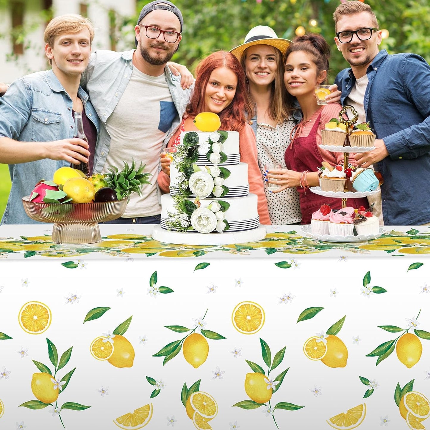 3 Pcs Lemon Tablecloths Plastic Yellow Table Covers 54 x 108 Inch Disposable Rectangular Lemonade Table Cloth for Spring Summer Wedding Lemon Theme Birthday Party Decorations Supplies