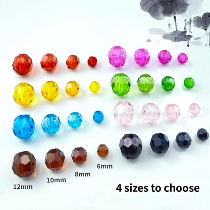800pcs 6mm Acrylic Round Faceted Beads Colorful Crystal Plastic Spacer Beads Loose Beads for DIY Craft Making Necklace Bracelet Earring Wind Chimes(Lemon Yellow)