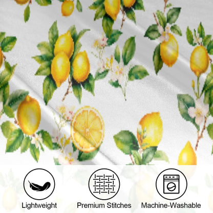 Lemon Satin Pillowcase for Hair and Skin Soft Silk Pillow Case Slip | Fruit Flower Yellow Cooling Pillow Cases with Envelope Closure Standard Size Pillow Cover for Women Men Kids Boys Girls 20x26