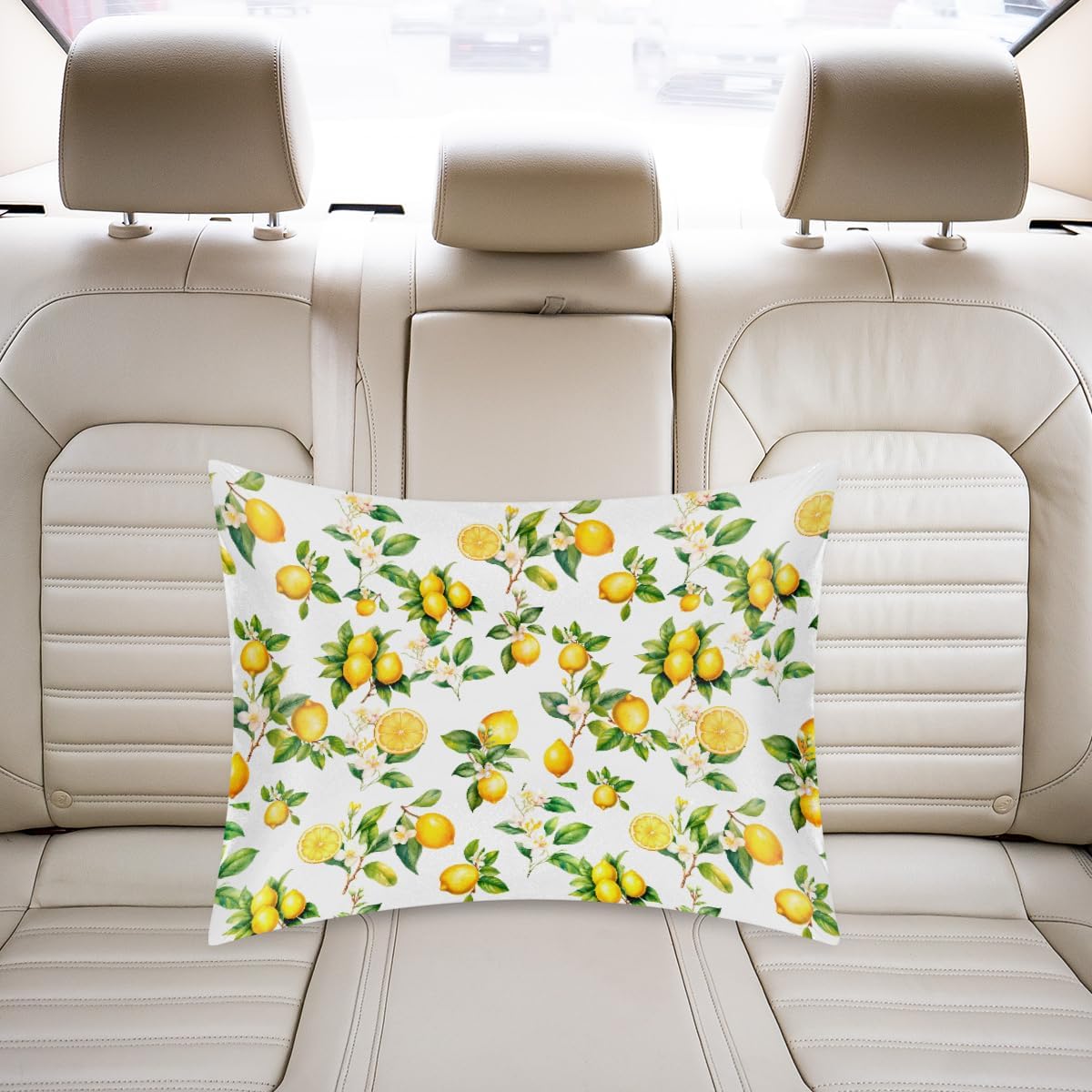 Lemon Satin Pillowcase for Hair and Skin Soft Silk Pillow Case Slip | Fruit Flower Yellow Cooling Pillow Cases with Envelope Closure Standard Size Pillow Cover for Women Men Kids Boys Girls 20x26