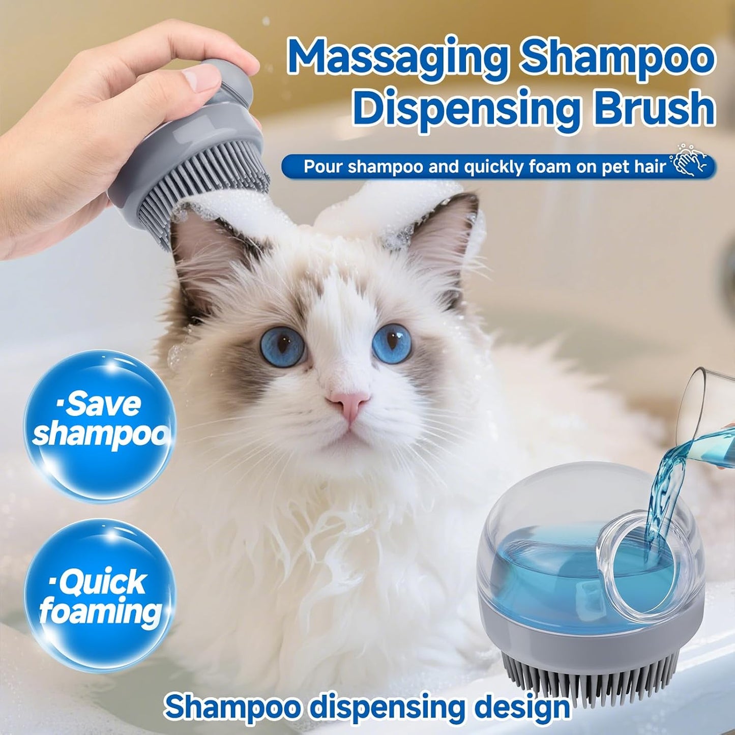 Pet Steam Brush Dog Cat 2026 New Grooming Comb for Shedding, Floating Hair, Smooth & Detangling, Gentle Cool Mist Softens Hair Reduces Static Helps Pets Who Dislike Bathing,Includes Waterless Shampoo