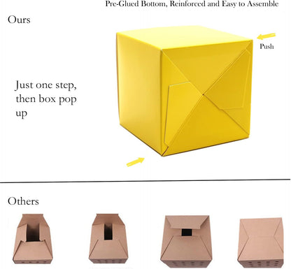 25 Pcs Yellow Paper Gift Boxes, Small 3x3x3 inch Gift Box with Lids | Candy Treat Boxes Bulk for Party Favors, Birthday Gifts, Wedding Gifts