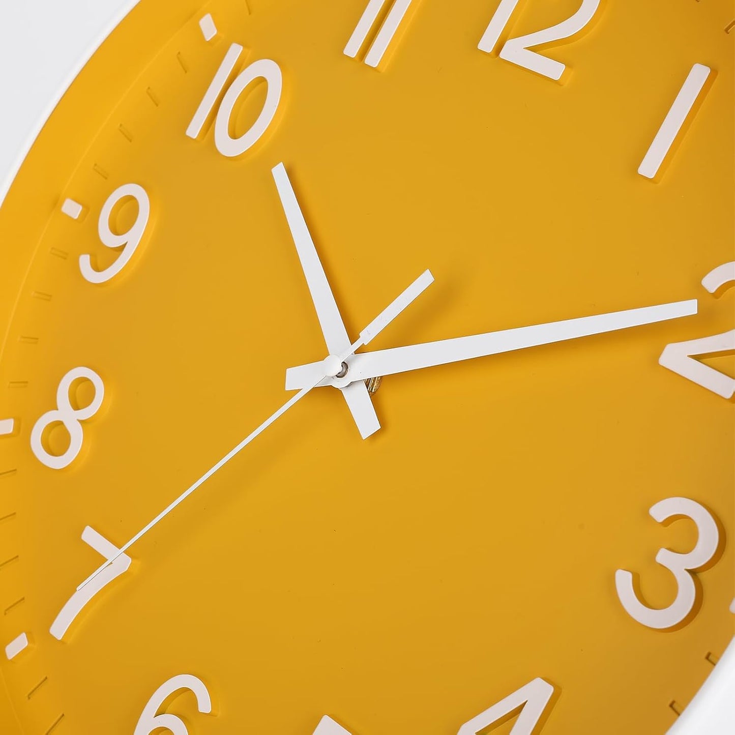 Yellow Wall Clocks Battery Operated,12 inch Silent Non Ticking Modern Wall Clock for Living Room Bedroom Kitchen Office Classroom Decor