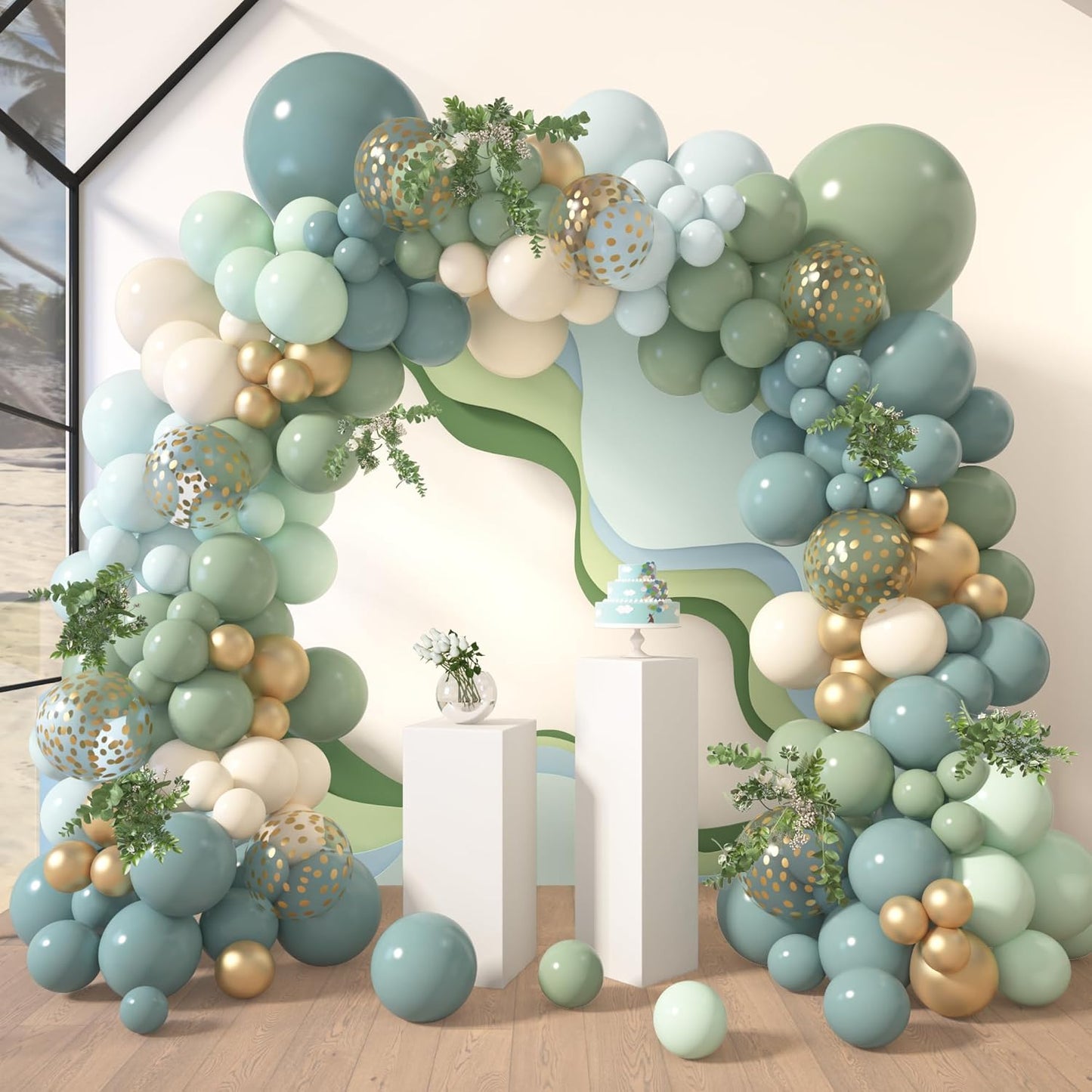 173 Pcs Pearl Yellow Balloon Arch Kit | Double Stuffed Pastel Light Yellow Pearl White Sand Clear Balloons for Bee Lemon Bridal Shower Birthday Party Decorations