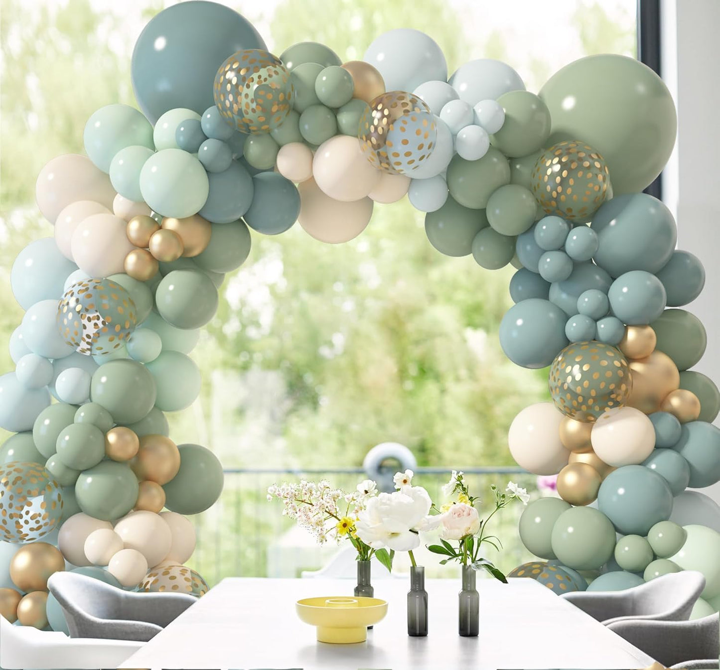 173 Pcs Pearl Yellow Balloon Arch Kit | Double Stuffed Pastel Light Yellow Pearl White Sand Clear Balloons for Bee Lemon Bridal Shower Birthday Party Decorations