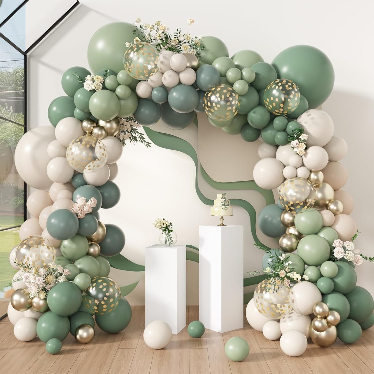173 Pcs Pearl Yellow Balloon Arch Kit | Double Stuffed Pastel Light Yellow Pearl White Sand Clear Balloons for Bee Lemon Bridal Shower Birthday Party Decorations