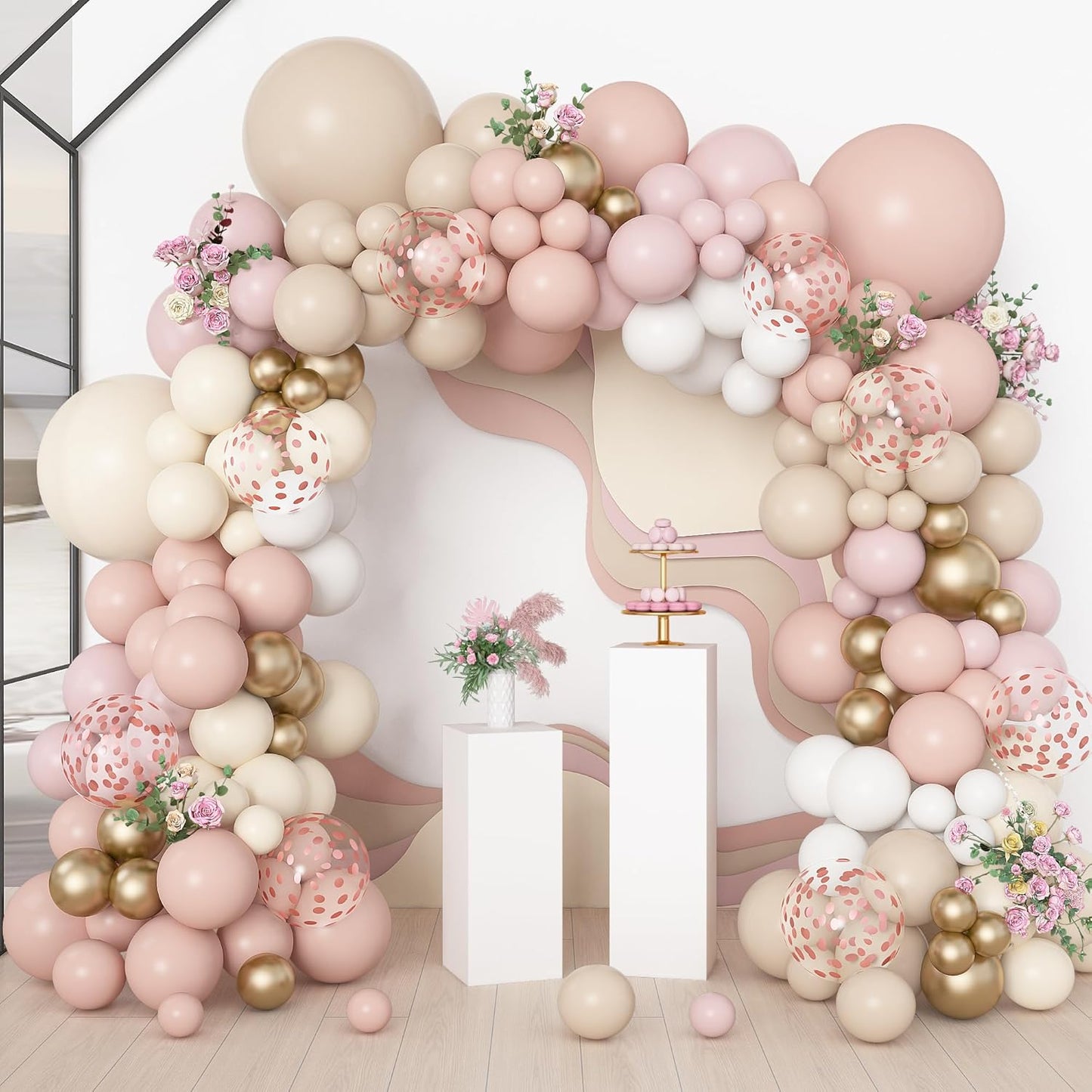 173 Pcs Pearl Yellow Balloon Arch Kit | Double Stuffed Pastel Light Yellow Pearl White Sand Clear Balloons for Bee Lemon Bridal Shower Birthday Party Decorations
