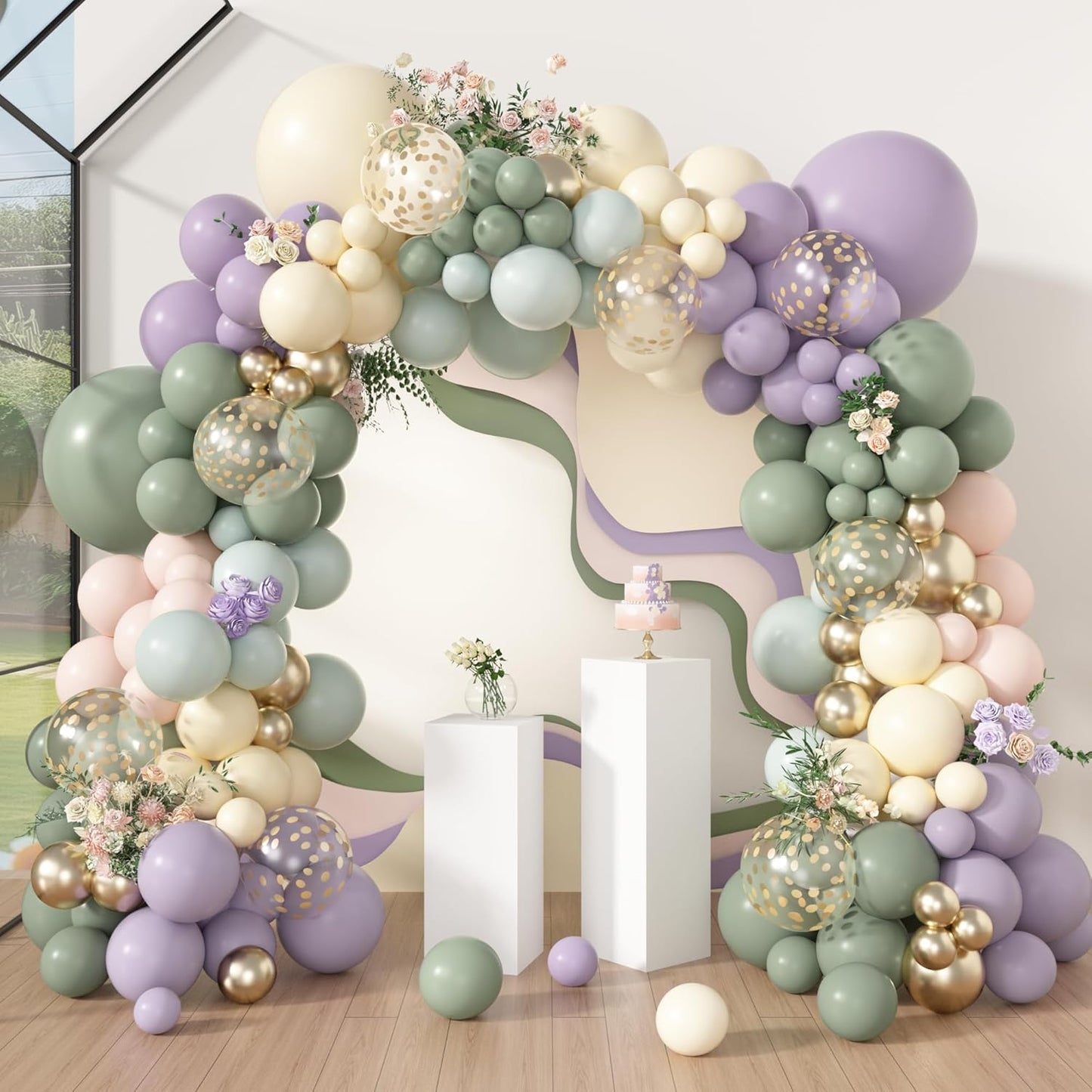 173 Pcs Pearl Yellow Balloon Arch Kit | Double Stuffed Pastel Light Yellow Pearl White Sand Clear Balloons for Bee Lemon Bridal Shower Birthday Party Decorations