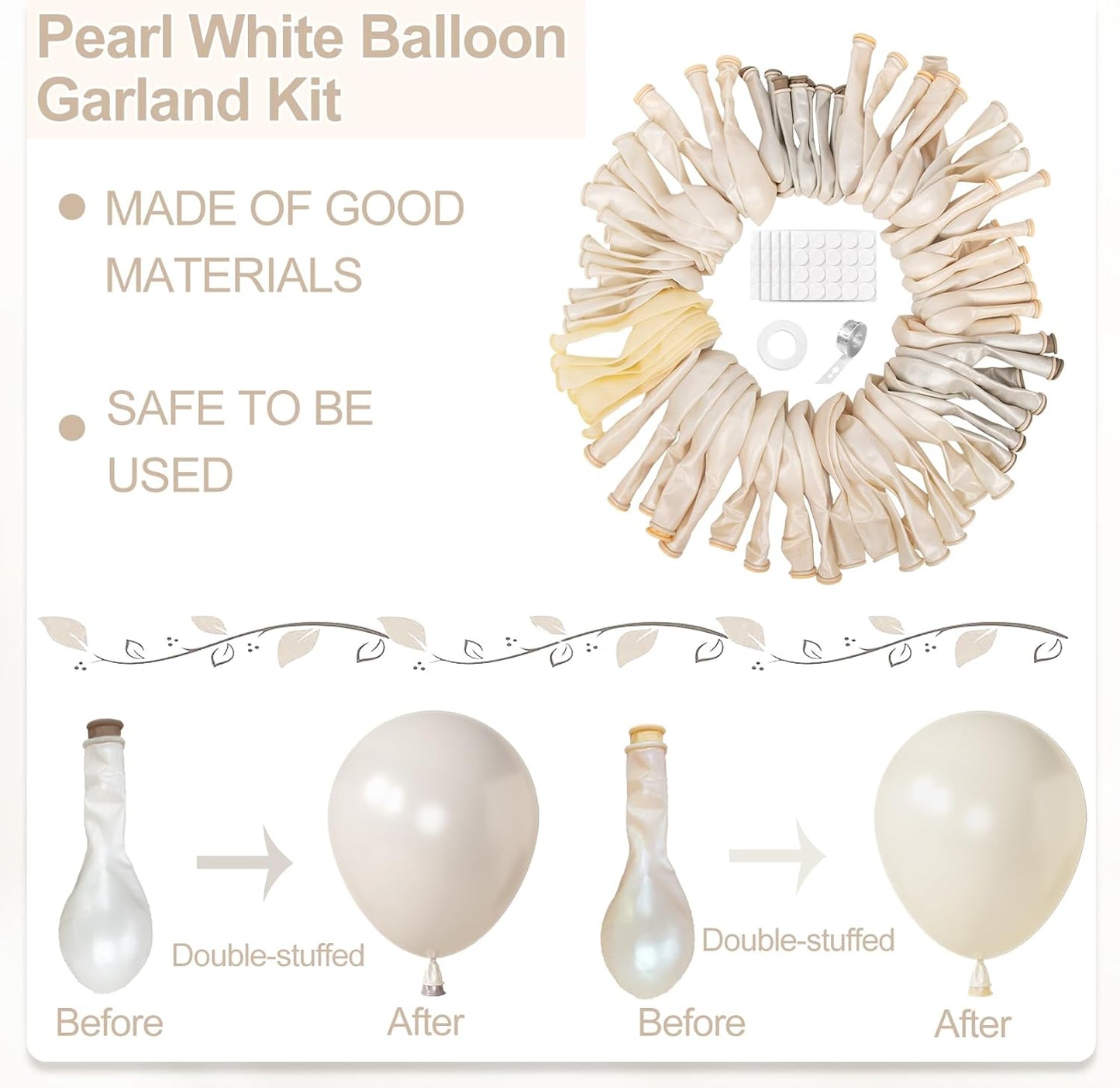 173 Pcs Pearl Yellow Balloon Arch Kit | Double Stuffed Pastel Light Yellow Pearl White Sand Clear Balloons for Bee Lemon Bridal Shower Birthday Party Decorations