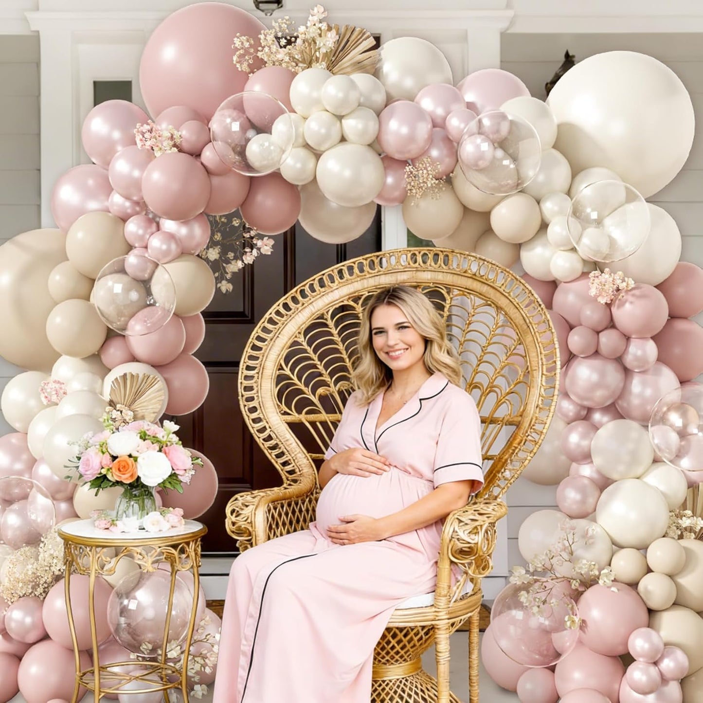 173 Pcs Pearl Yellow Balloon Arch Kit | Double Stuffed Pastel Light Yellow Pearl White Sand Clear Balloons for Bee Lemon Bridal Shower Birthday Party Decorations