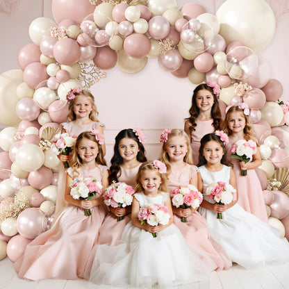 173 Pcs Pearl Yellow Balloon Arch Kit | Double Stuffed Pastel Light Yellow Pearl White Sand Clear Balloons for Bee Lemon Bridal Shower Birthday Party Decorations