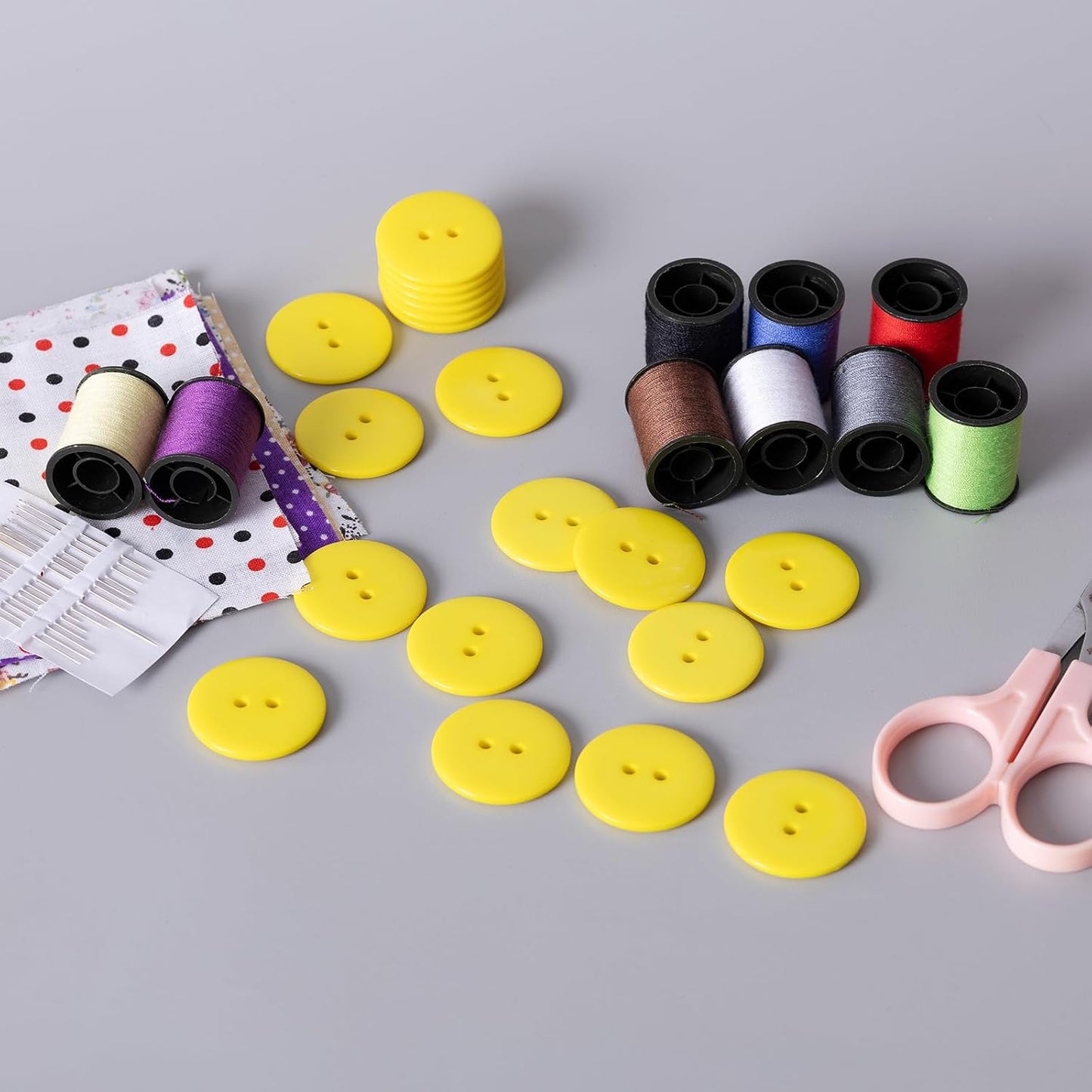 30pcs Yellow Sewing Buttons, 1-3/16-inch (30MM) 2 Hole Large Buttons for Clothes, Craft, Sewing & DIY