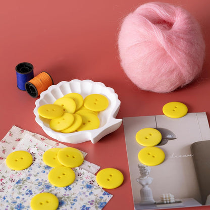 30pcs Yellow Sewing Buttons, 1-3/16-inch (30MM) 2 Hole Large Buttons for Clothes, Craft, Sewing & DIY