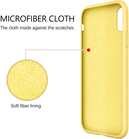 for iPhone 11 Case Liquid Silicone, Phone Case for iPhone 11 6.1 inch Soft Gel Rubber Slim Lightweight Microfiber Lining Cushion Texture Cover Shockproof Protective Anti-Scratch, Yellow
