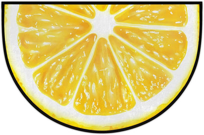 Yellow Lemon Half Round Door Mat Indoor Entrance Low Pile Non Slip Absorbent Semi Circle Welcome Mats Doormats 36x24 in Floor Mats for Home Kitchen