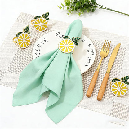 Lemon Napkin Rings Set of 6 Yellow Lemon Slice Napkin Holder for Spring Picnic Summer Holiday Gathering Rustic Farmhouse Table Setting,Citrus Dining Decor for Coastal Pool Party Beach Wedding