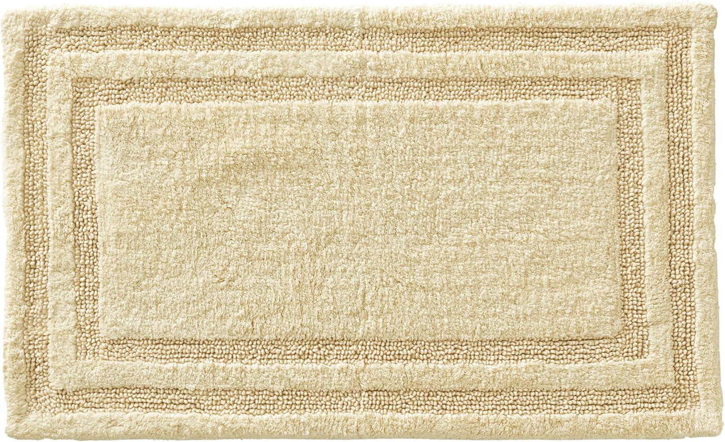 2-Piece Bath Rug Set, 100% Cotton Highly Absorbent Bath Mat, Coastal Design, Dorm Room Essentials, Yellow