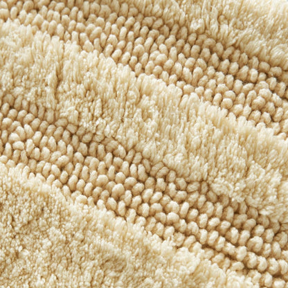 2-Piece Bath Rug Set, 100% Cotton Highly Absorbent Bath Mat, Coastal Design, Dorm Room Essentials, Yellow