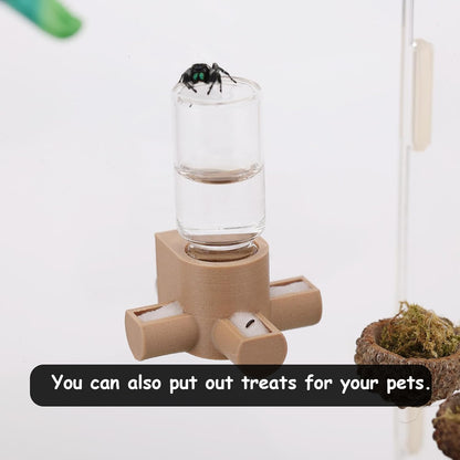 Jumping Spider Water Dispenser, Magnetic Hanging Feeder,Suitable for Jumping Spiders,Tarantulas, Praying Mantises,Arboreal Animals, and Other Small Animal Enclosure Accessories,5ML (Yellow)