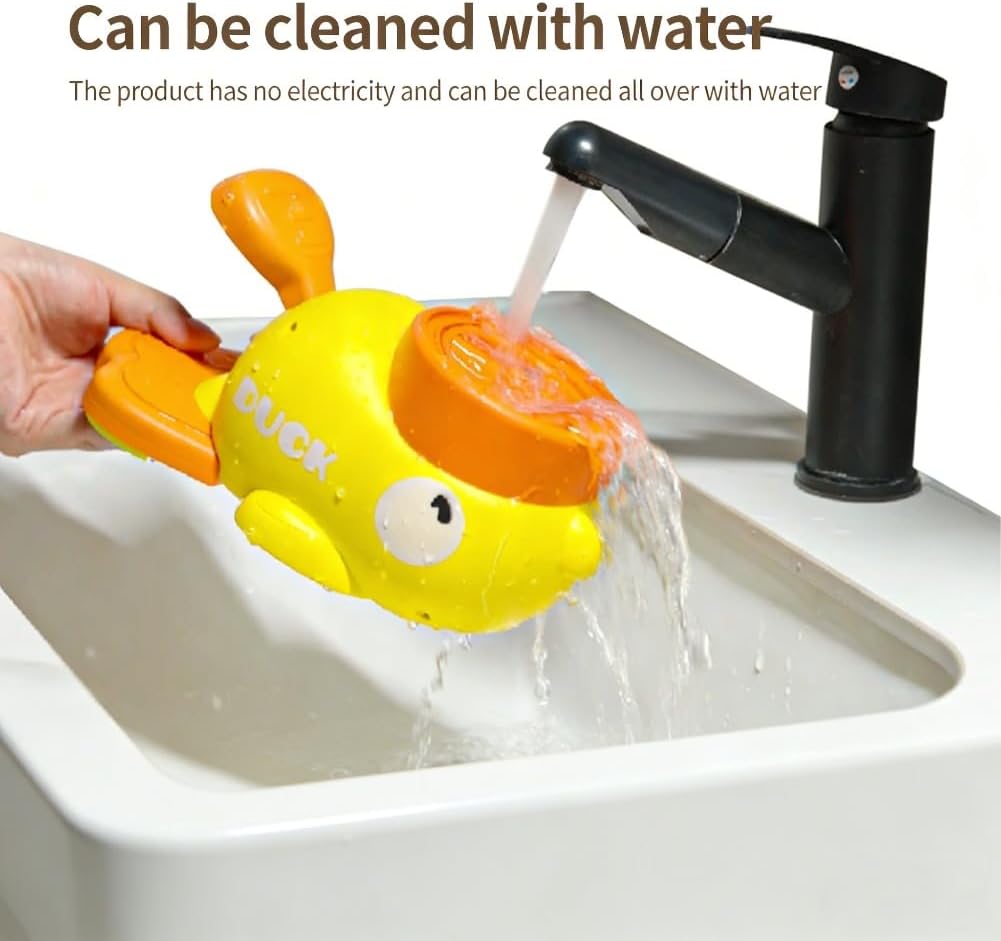 Interactive Treat Dispensing Dog Toy, Duck-Shaped Dog Food Dispenser, Pressing Slow Eating Treat Dispenser Toys for Dogs Cats (Yellow)