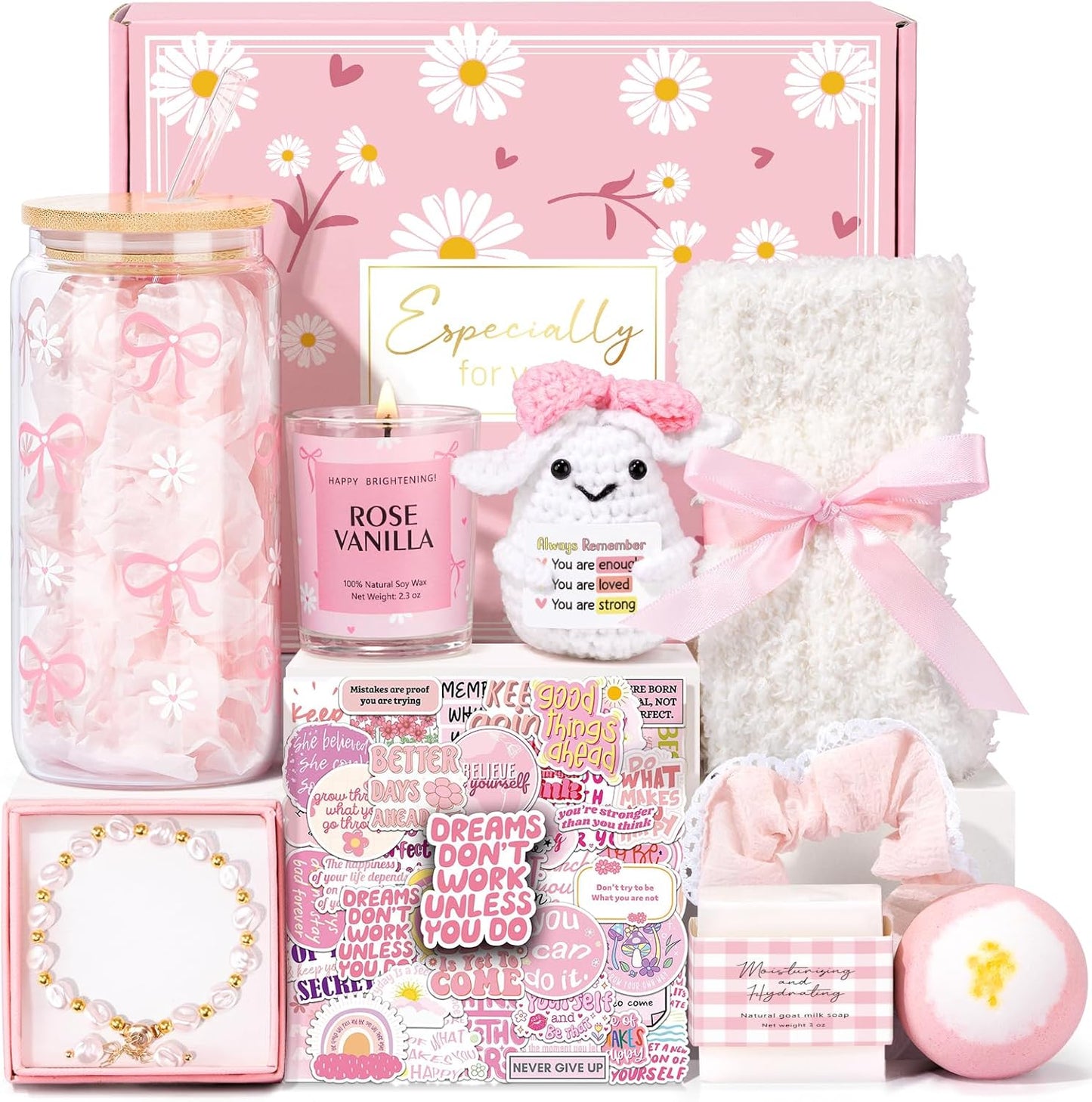 Gifts for Teenage Girls, Teen Girl Gifts Trendy Stuff, Birthday Gifts Preppy Valentines Day Gift for Teen Girls Coquette Cute Set for Girly Tween 12-14 Sweet 16-18 Daughter Sister Niece Friend Pink