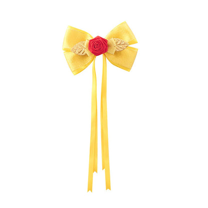 Princess Hair Accessories for Girls Women Halloween Big Hair Bow Clips Yellow 6 Inch