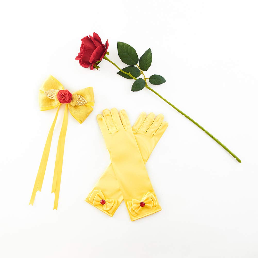 Princess Hair Accessories for Girls Women Halloween Big Hair Bow Clips Yellow 6 Inch