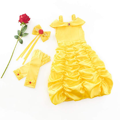 Princess Hair Accessories for Girls Women Halloween Big Hair Bow Clips Yellow 6 Inch