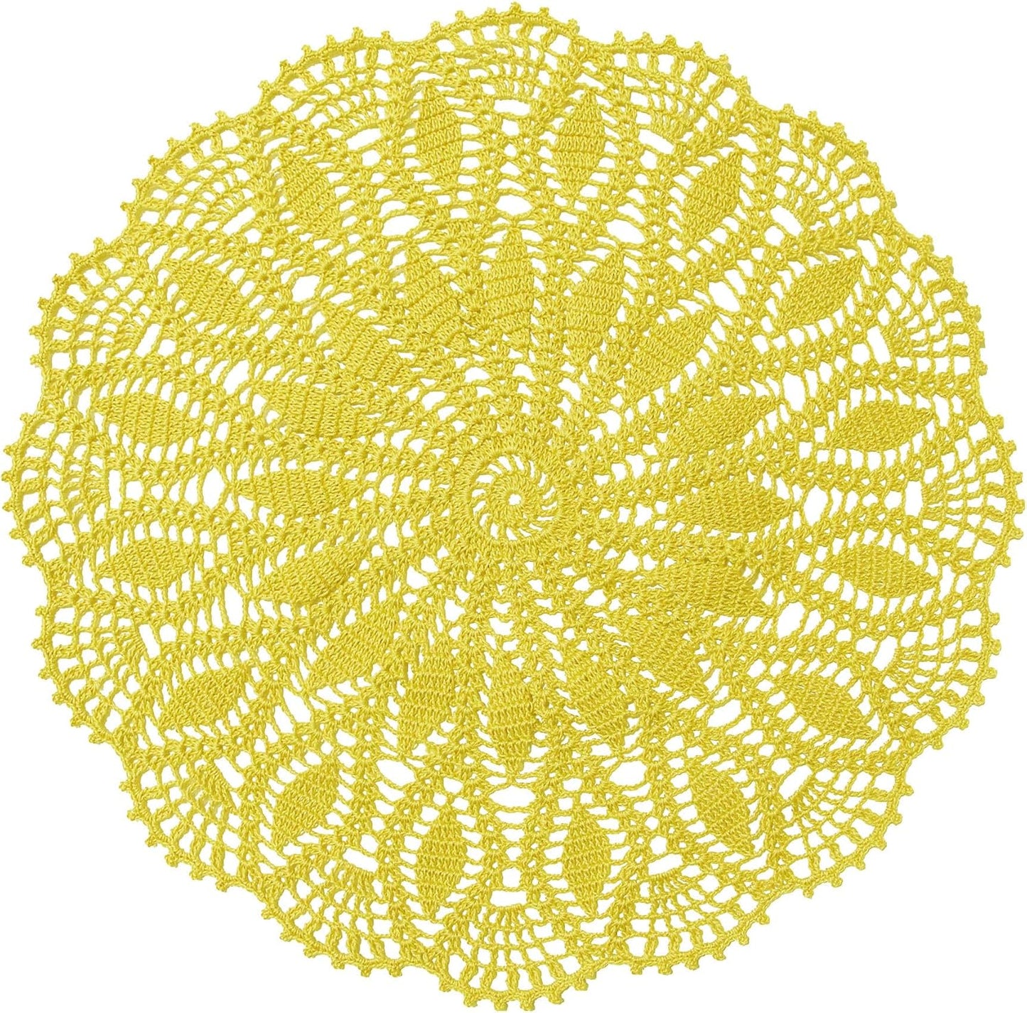 22 Inch Table Placemat Kitchen Round Decor Doily Washable Tablecloth Doilies (Yellow)