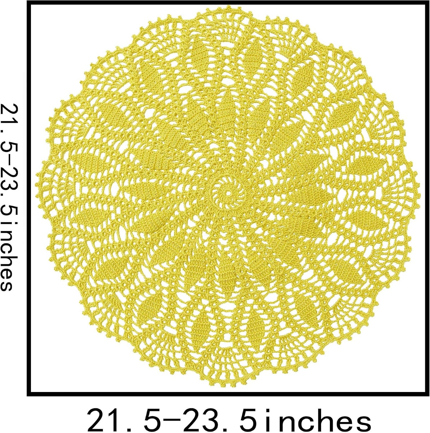 22 Inch Table Placemat Kitchen Round Decor Doily Washable Tablecloth Doilies (Yellow)