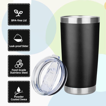 20oz Tumbler Insulated Tumbler with Sliding Lid,(Yellow, 1pack | 304 Stainless Steel,Travel Coffee Tumbler,Double Wall Vacuum,Gifts for Christmas Women Men School Home Office