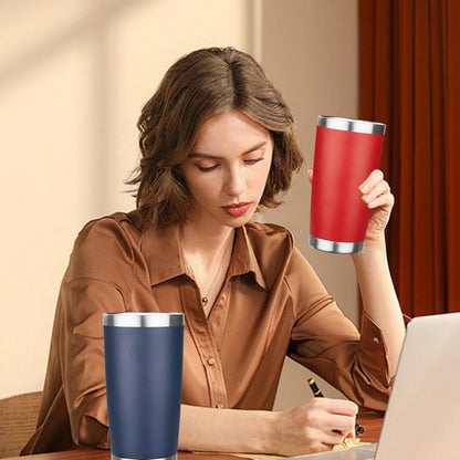 20oz Tumbler Insulated Tumbler with Sliding Lid,(Yellow, 1pack | 304 Stainless Steel,Travel Coffee Tumbler,Double Wall Vacuum,Gifts for Christmas Women Men School Home Office