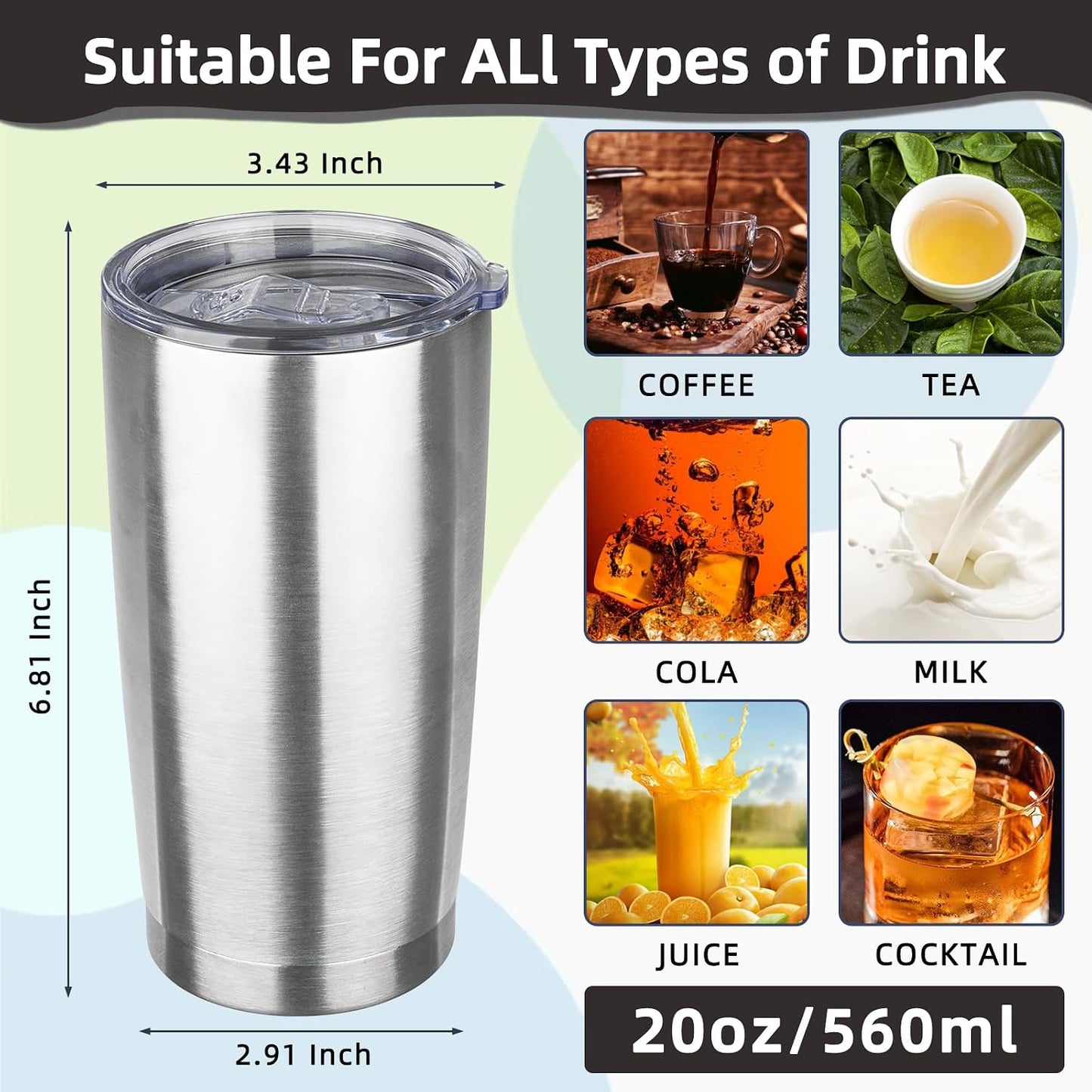 20oz Tumbler Insulated Tumbler with Sliding Lid,(Yellow, 1pack | 304 Stainless Steel,Travel Coffee Tumbler,Double Wall Vacuum,Gifts for Christmas Women Men School Home Office